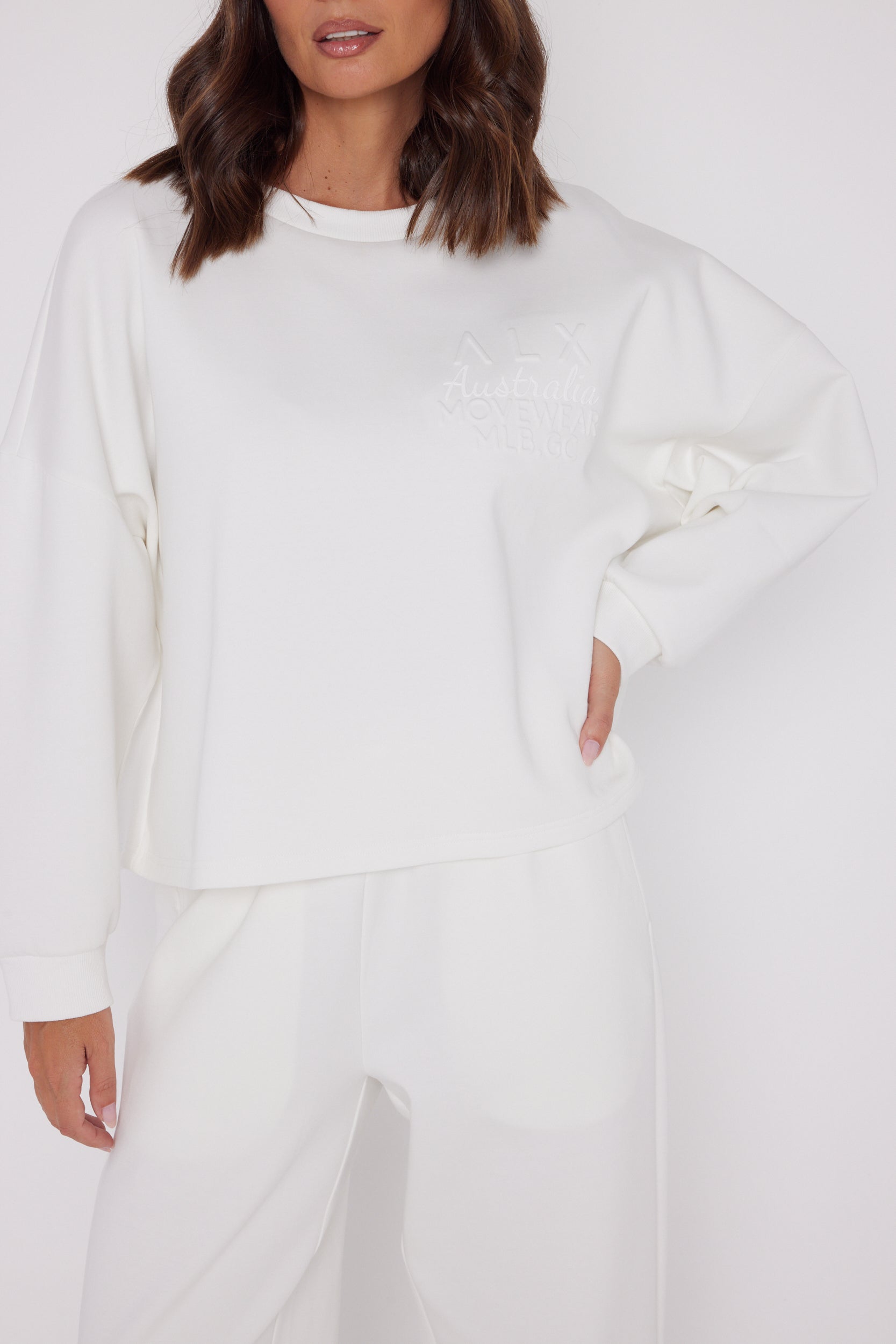 EMBY Long Sleeve Top White