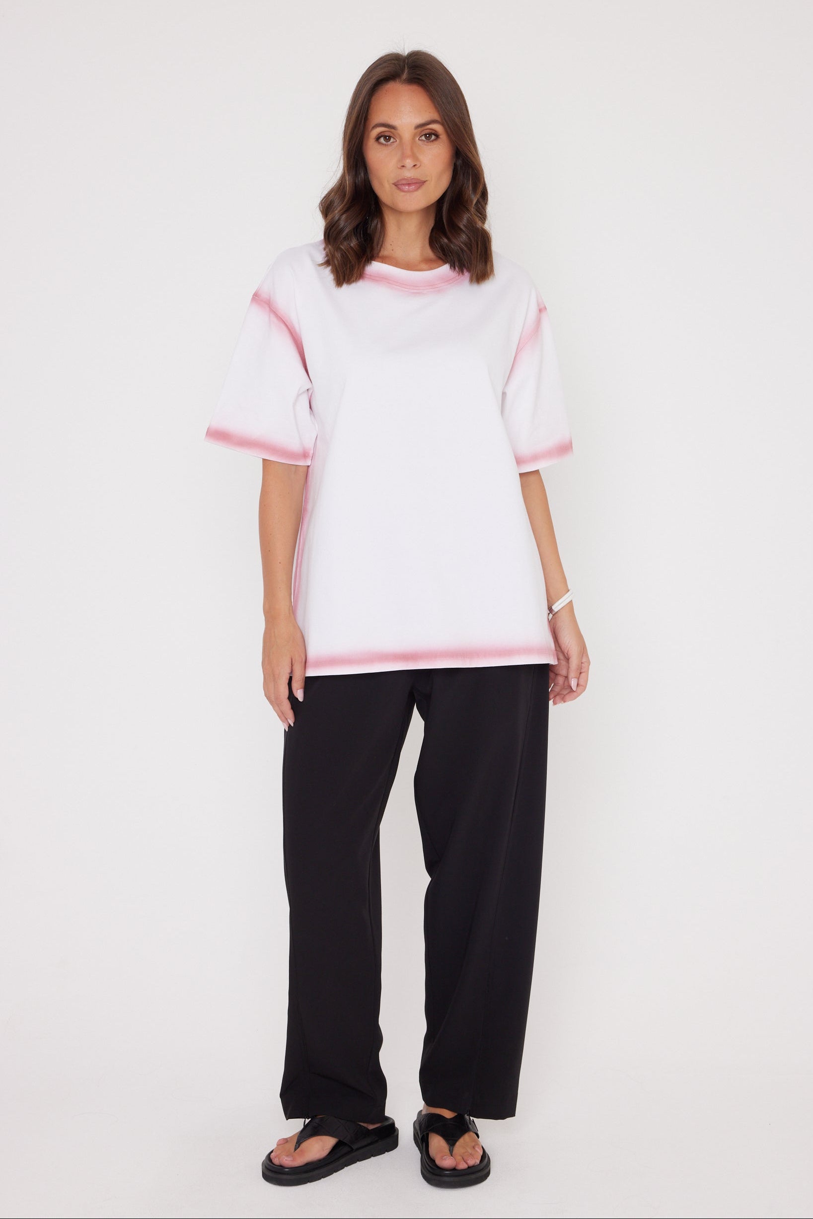 SPRAY T-Shirt White/Dusty Pink