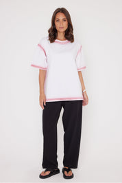 SPRAY T-Shirt White/Dusty Pink