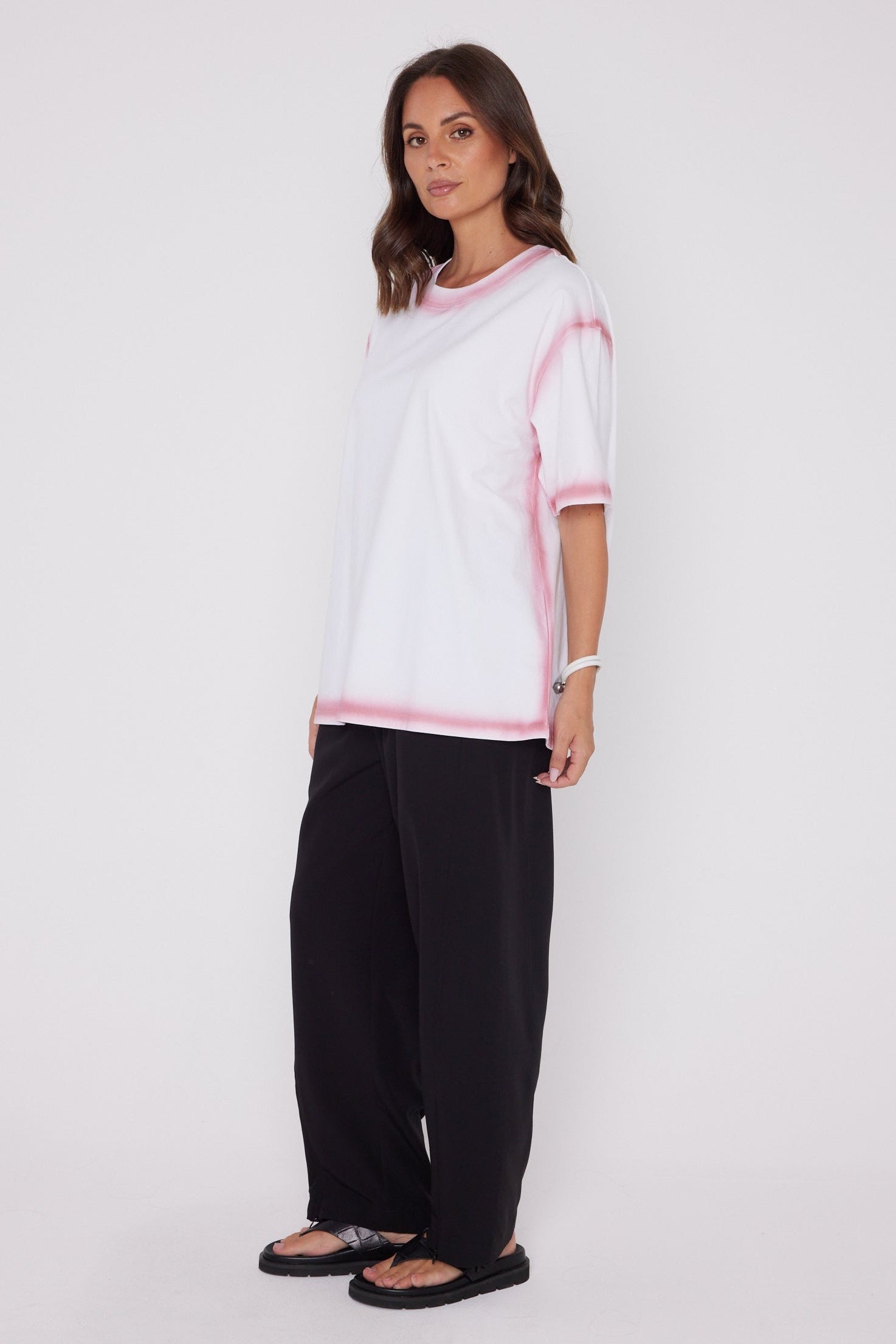 SPRAY T-Shirt White/Dusty Pink