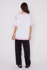 SPRAY T-Shirt White/Dusty Pink
