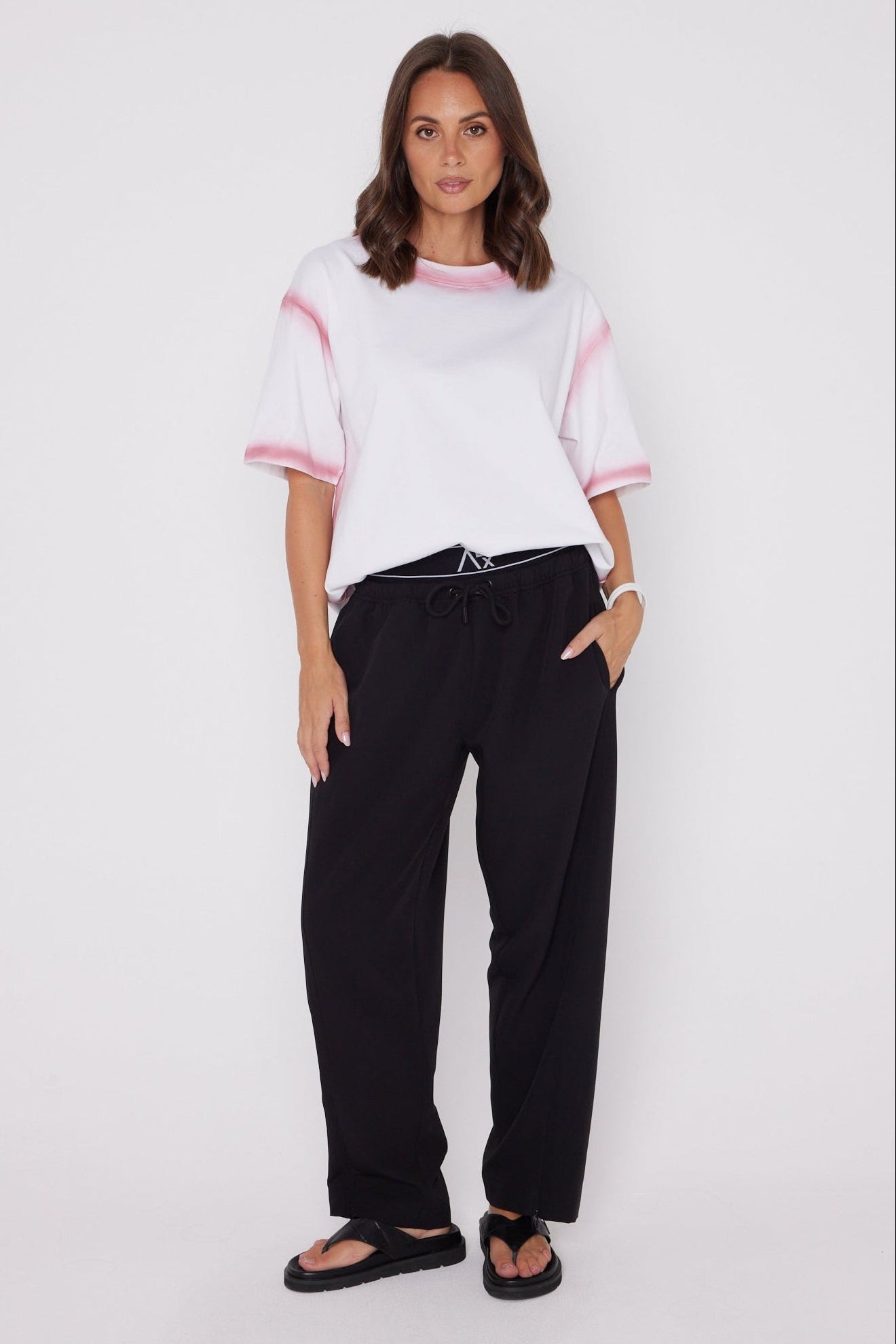 SPRAY T-Shirt White/Dusty Pink