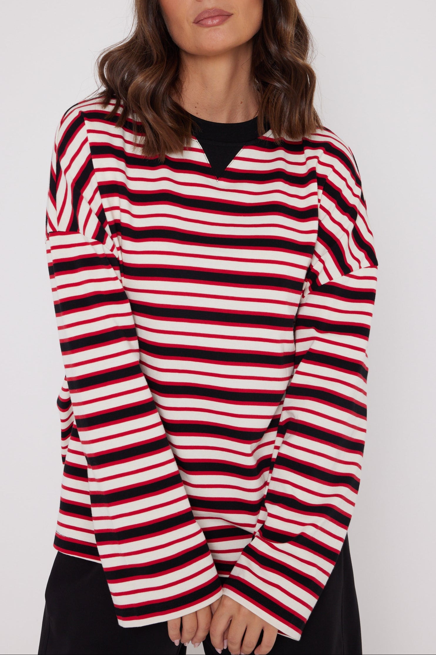SABLE Long Sleeve Top Red Stripe