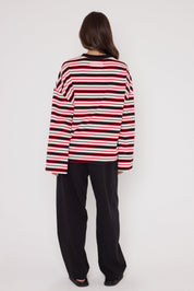 SABLE Long Sleeve Top Red Stripe