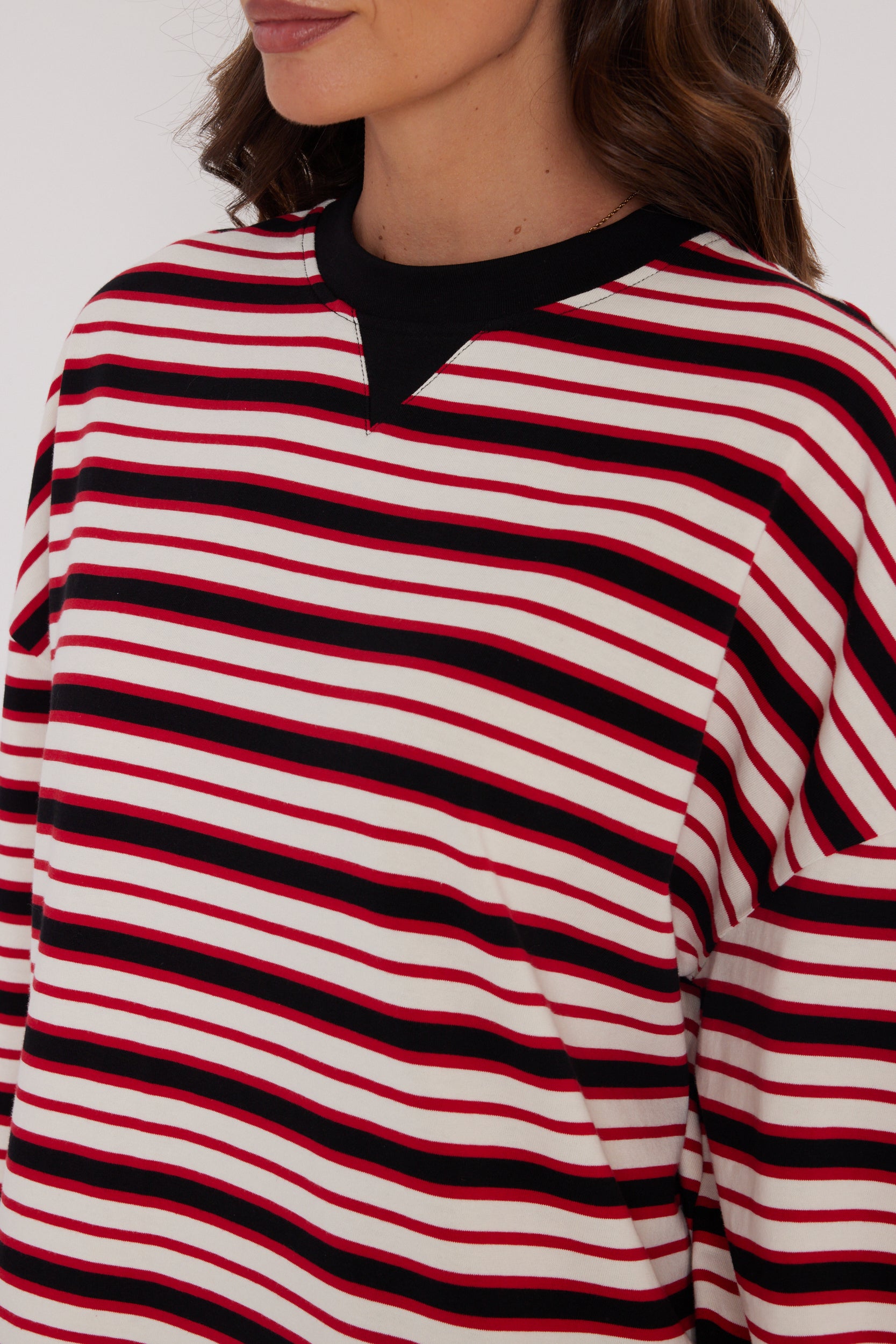 SABLE Long Sleeve Top Red Stripe