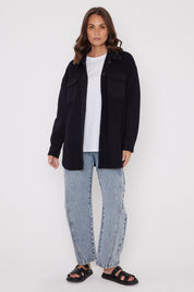 NELSIE Shacket Black