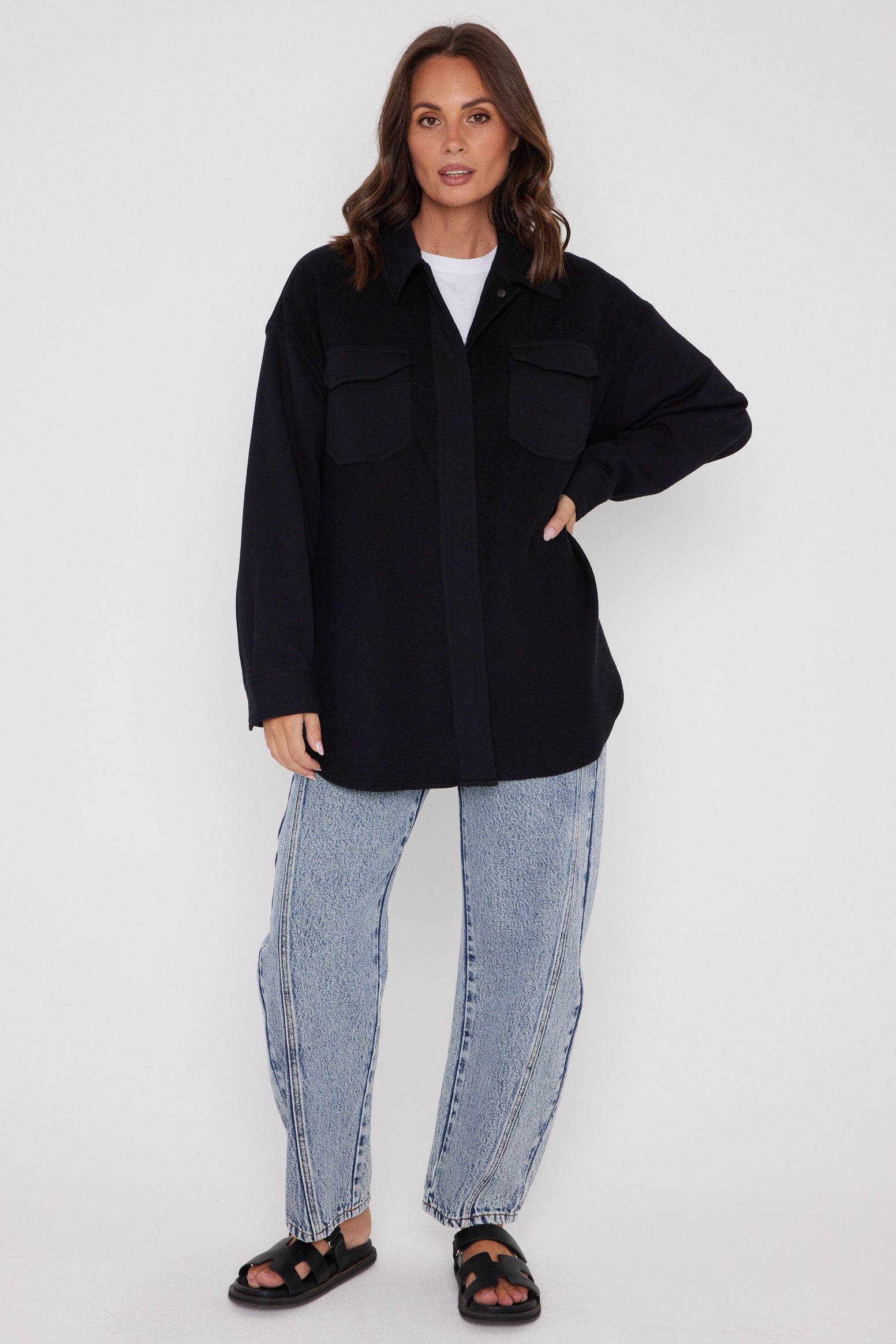 NELSIE Shacket Black