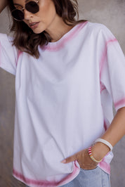 SPRAY T-Shirt White/Dusty Pink