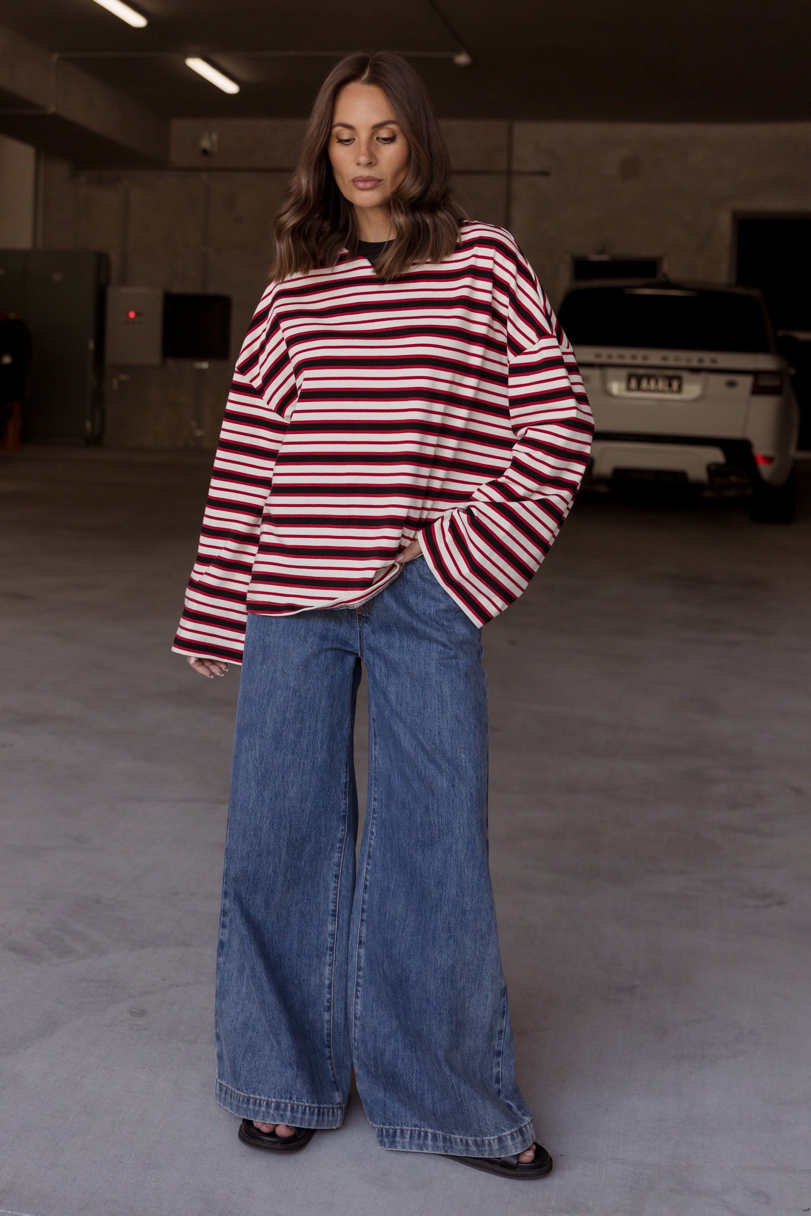 SABLE Long Sleeve Top Red Stripe