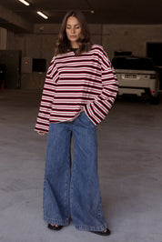 SABLE Long Sleeve Top Red Stripe