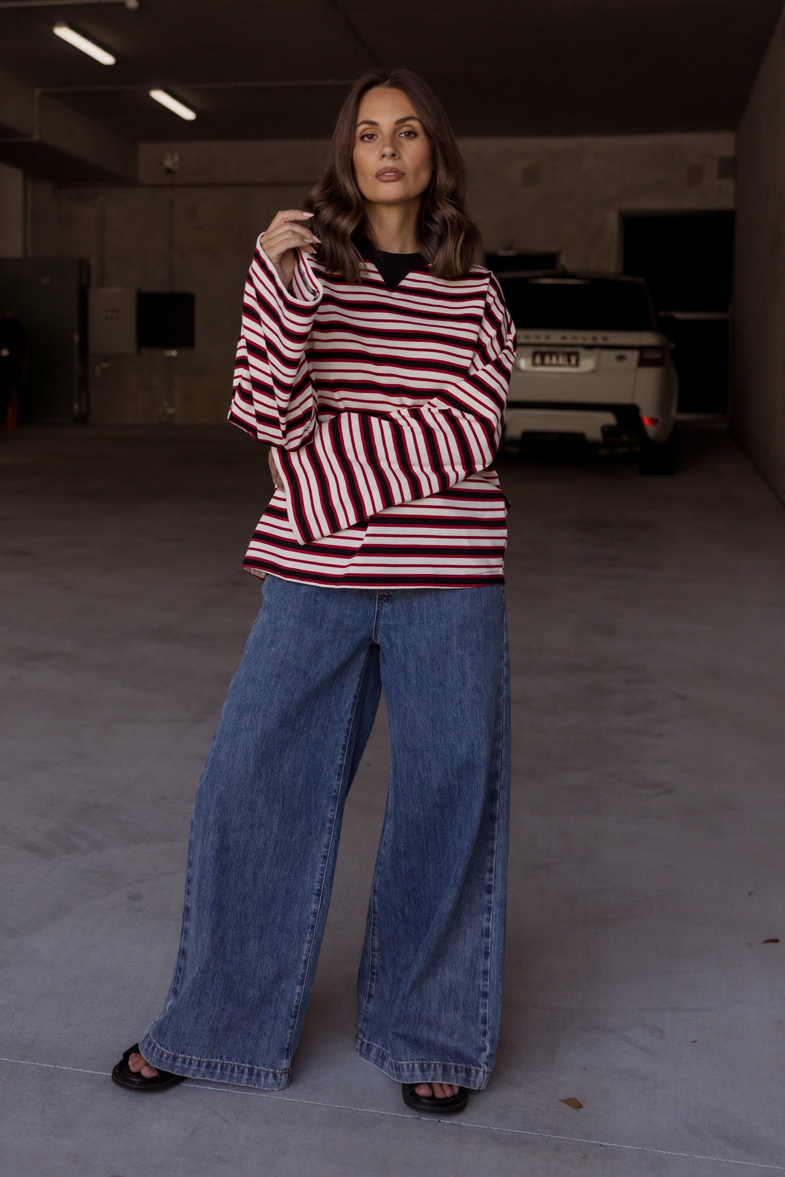 SABLE Long Sleeve Top Red Stripe