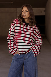 SABLE Long Sleeve Top Red Stripe
