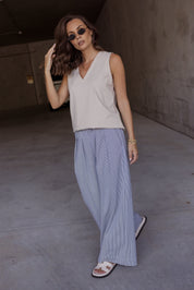 TERI Pants Navy Stripe