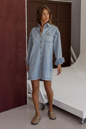IGLUM Mini Dress Light Blue Wash