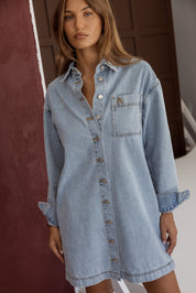 IGLUM Mini Dress Light Blue Wash
