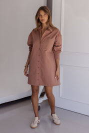 JETT Mini Dress Mahogany