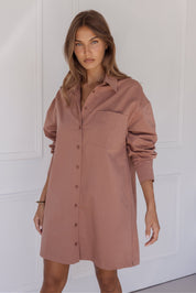 JETT Mini Dress Mahogany