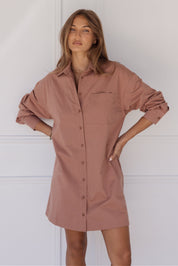 JETT Mini Dress Mahogany