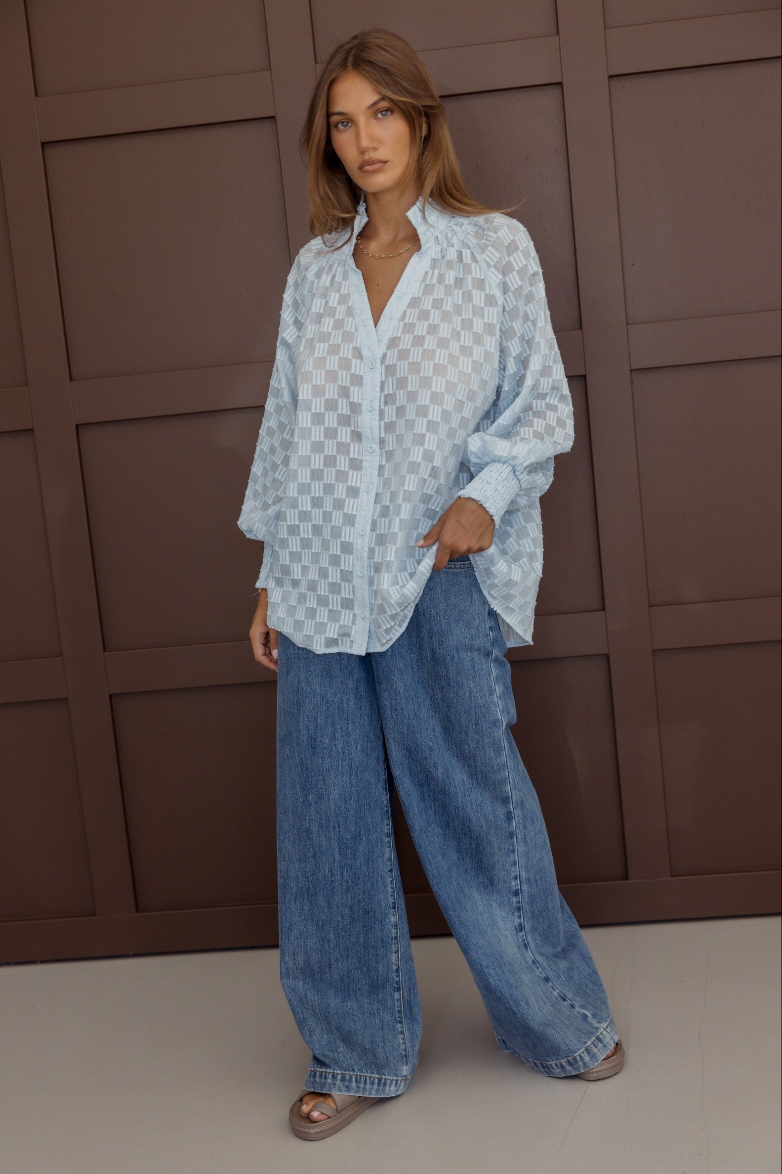 REAN Blouse Light Blue