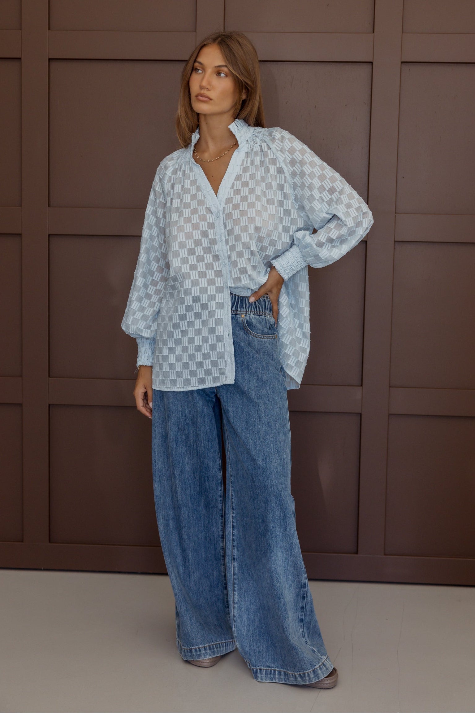 REAN Blouse Light Blue