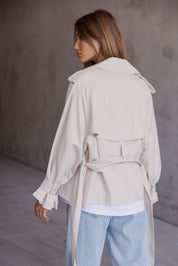 SOREN Soft Cropped Trench Light Stone