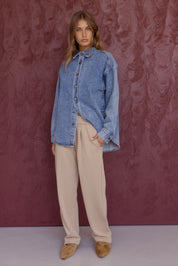 BASEN Shacket Blue Denim