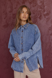 BASEN Shacket Blue Denim