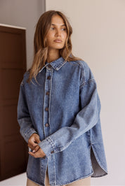 BASEN Shacket Blue Denim