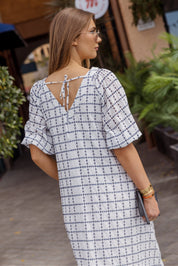 ROMI Maxi Dress White/Navy