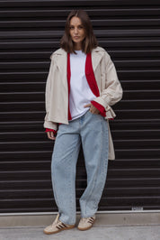 SOREN Soft Cropped Trench Light Stone
