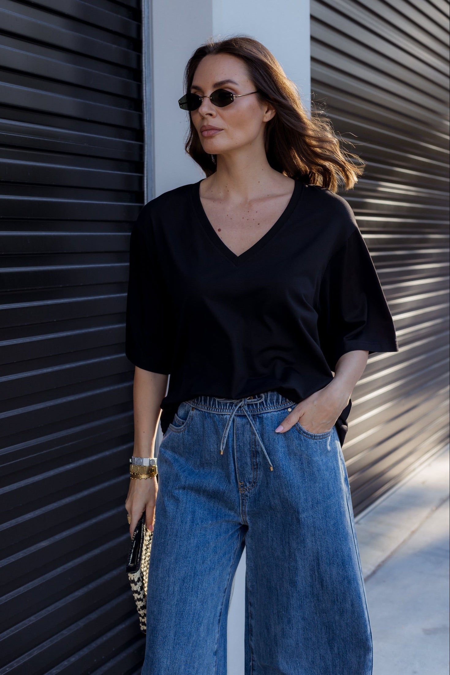 BALTIS V-Neck T-Shirt Black