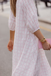ROMI Maxi Dress White/Pink