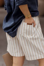 HARVEY Shorts Beige Stripe