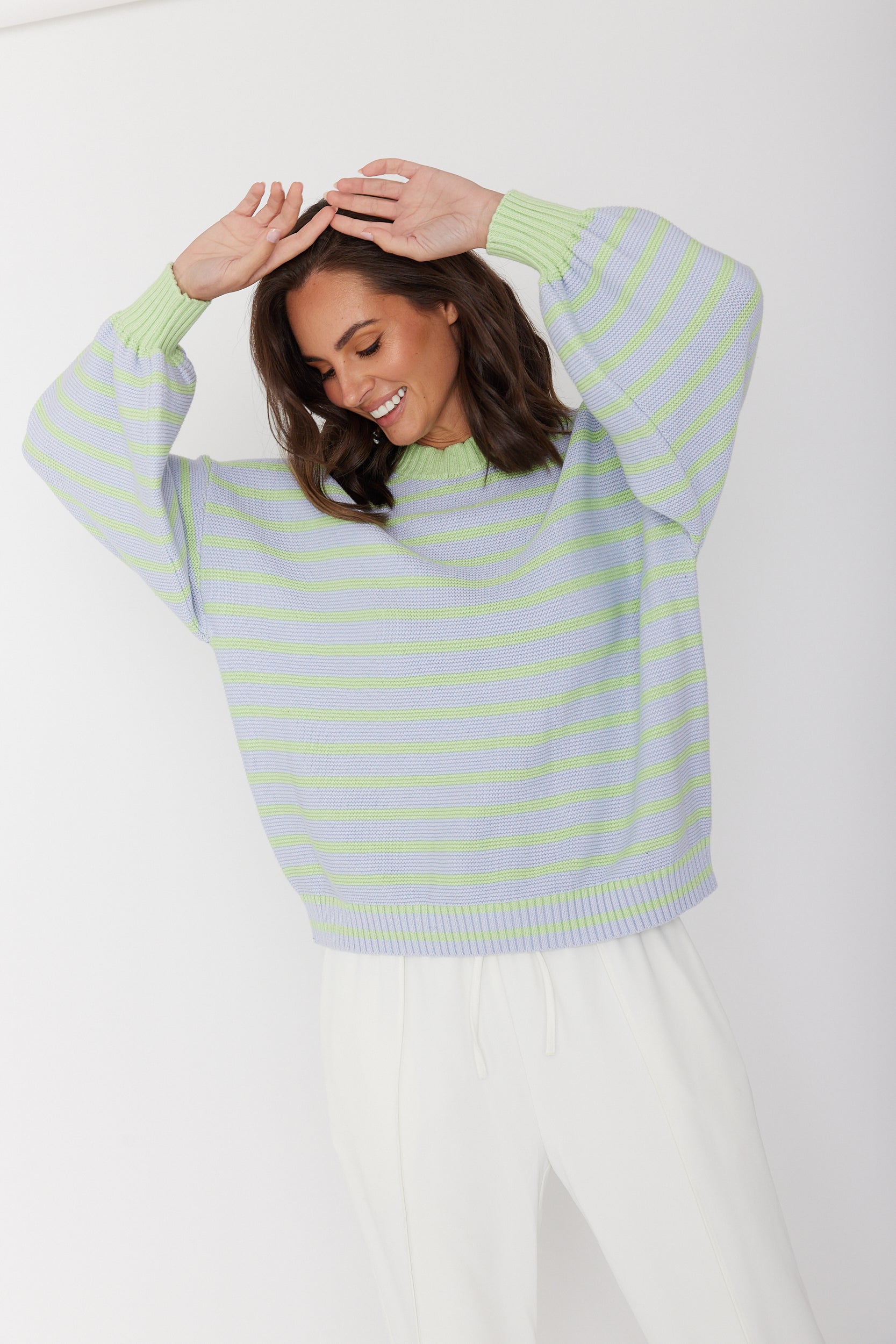OLIVER Knit Jumper Mint Stripe
