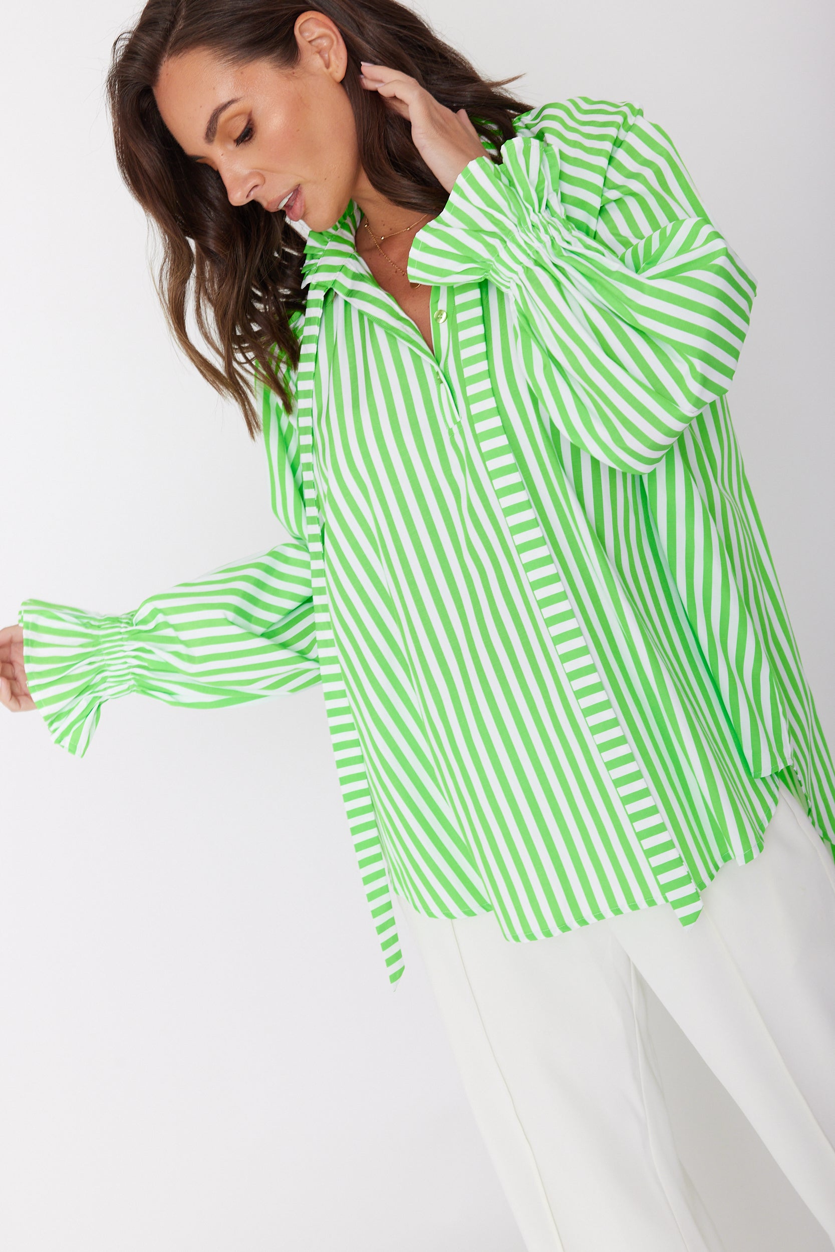 DANILL Blouse Lime Stripe