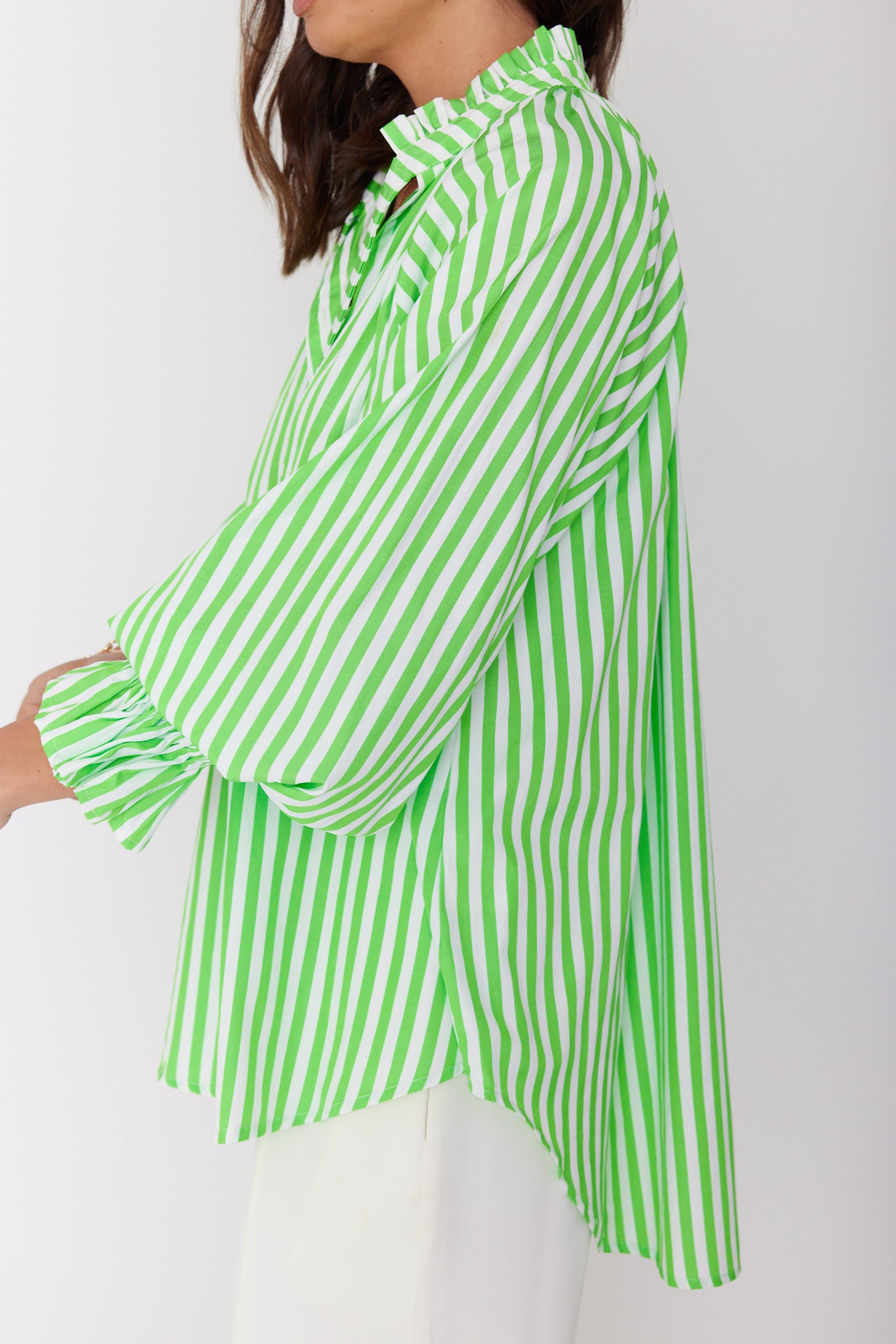 DANILL Blouse Lime Stripe