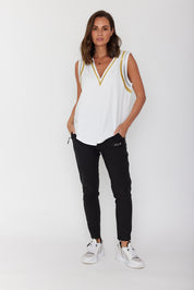 JOBAK Singlet White & Metallic