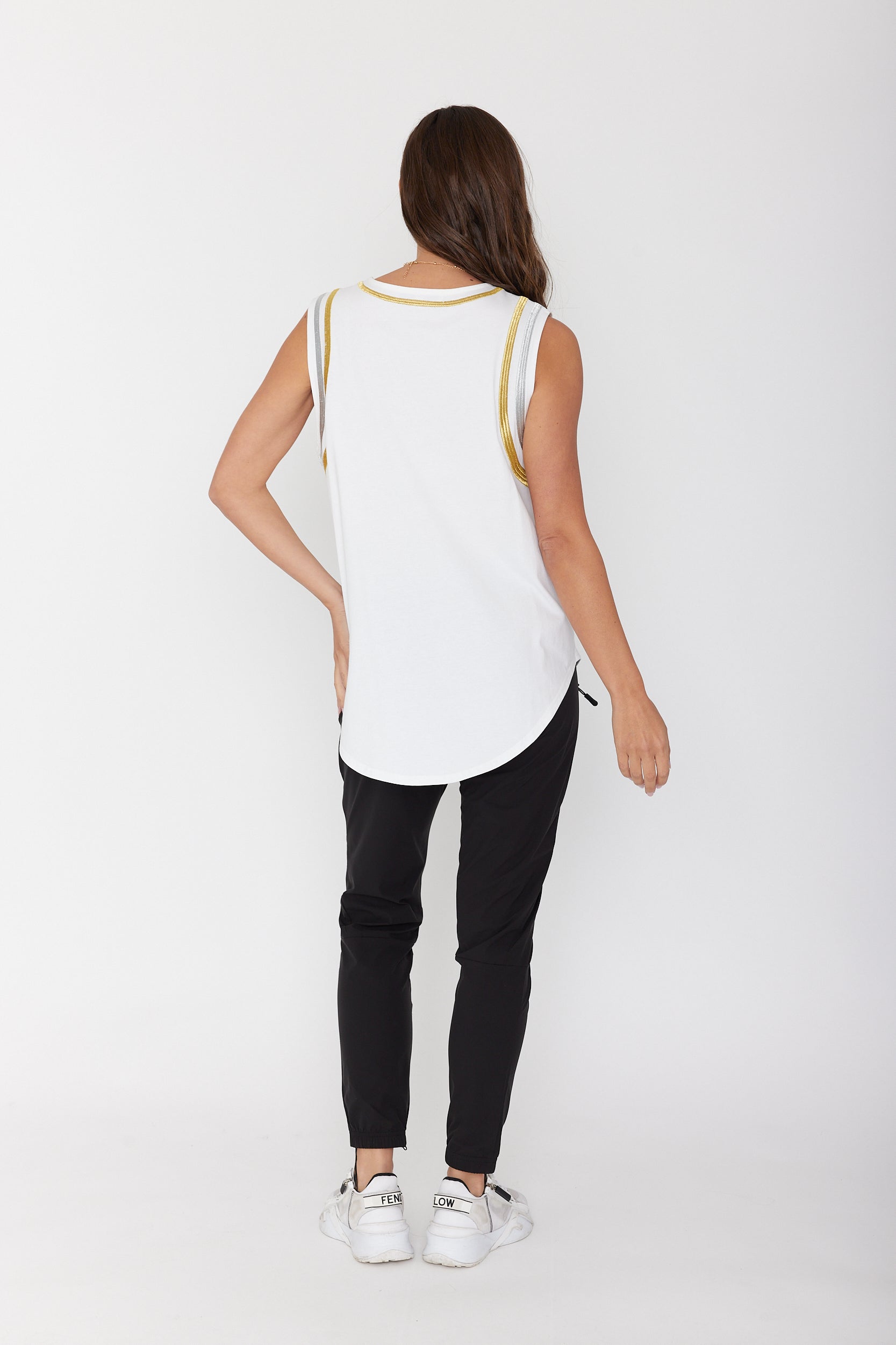 JOBAK Singlet White & Metallic