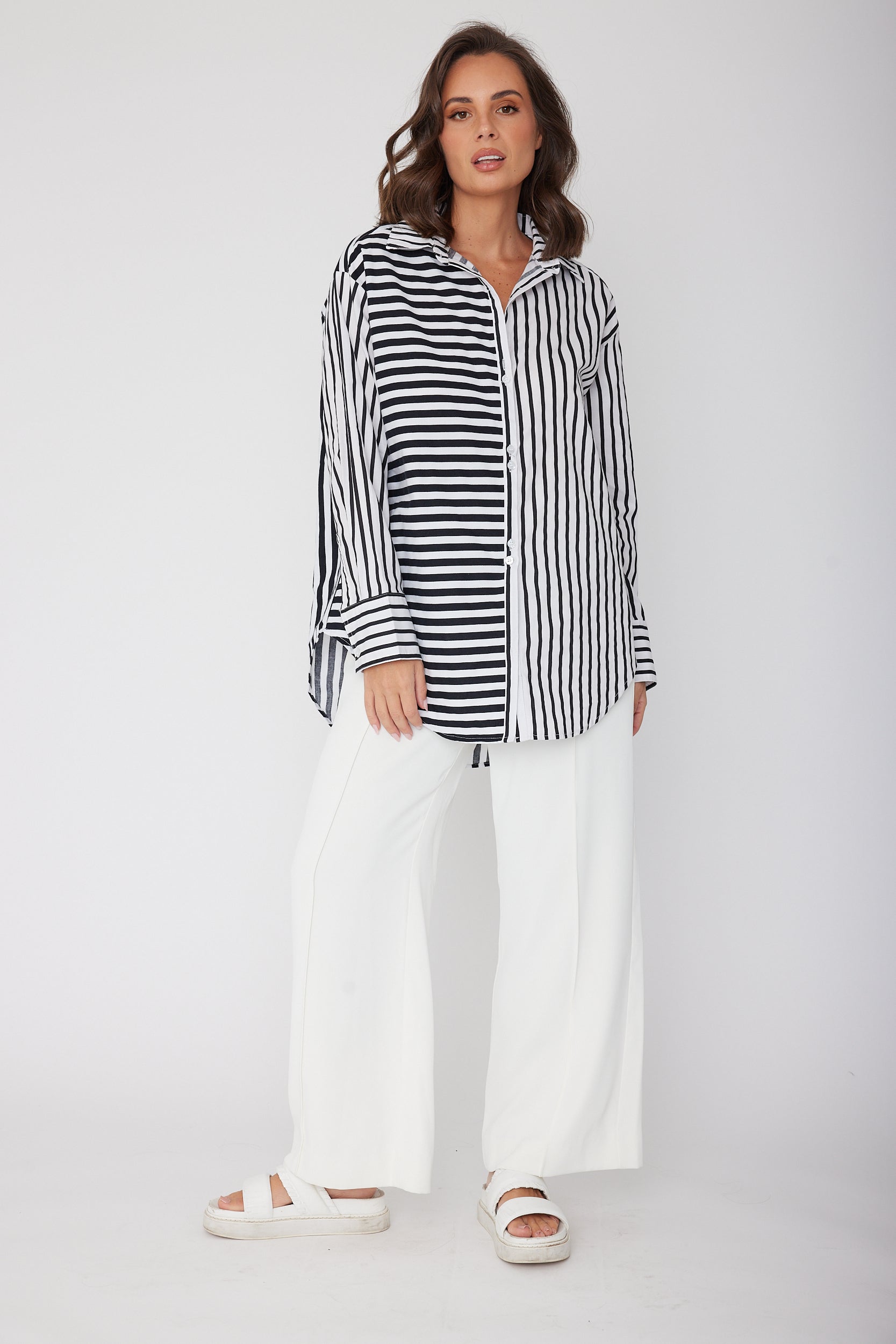 AUSTIN Shirt Mixed Stripe Black