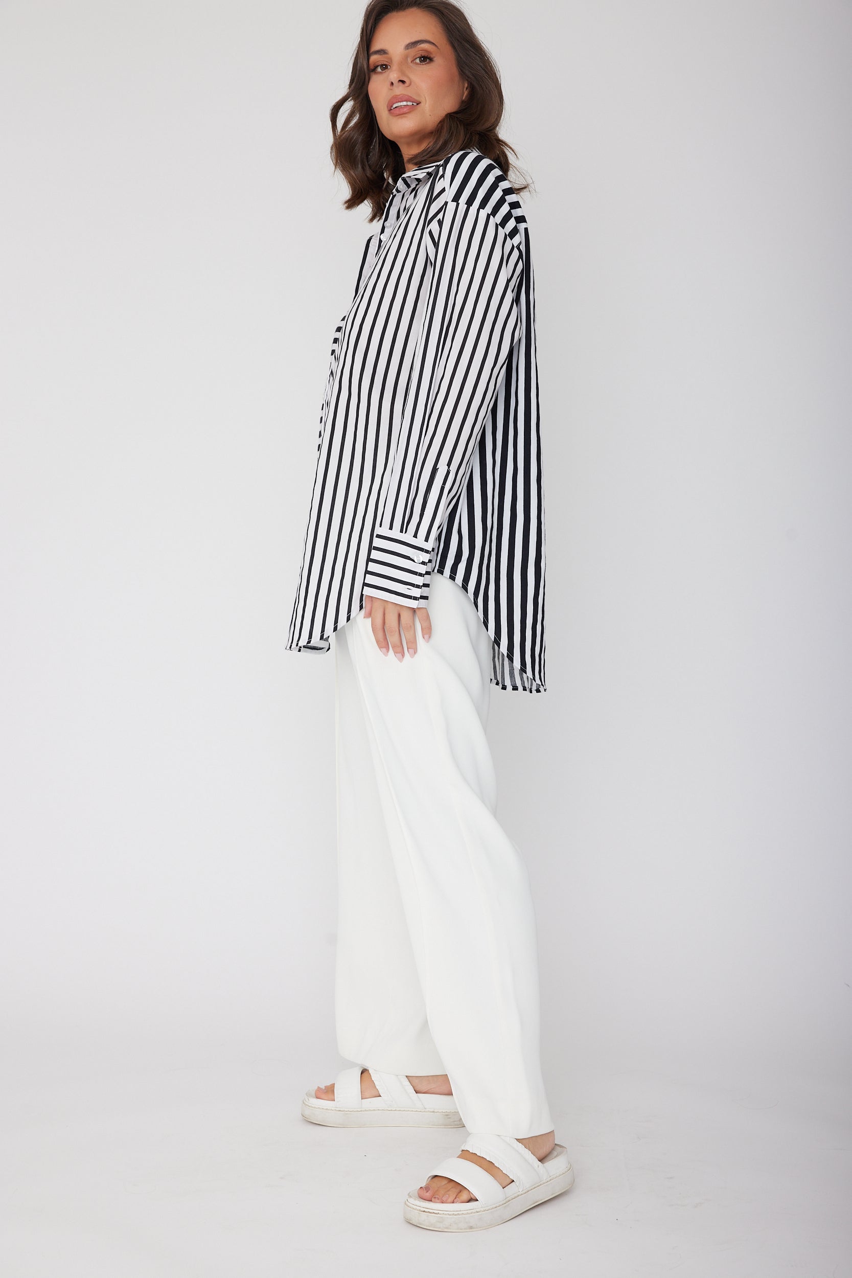 AUSTIN Shirt Mixed Stripe Black