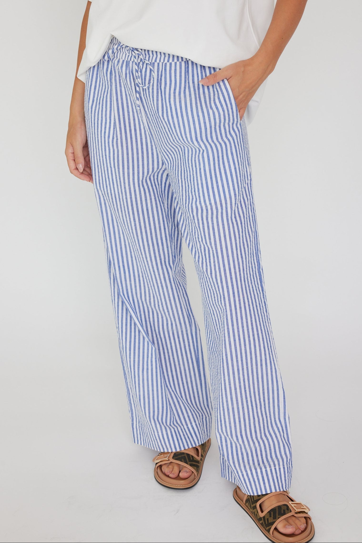 DENIS Pants Blue Stripe – A L E X A N D R A