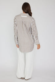 AUSTIN Shirt Taupe Stripe