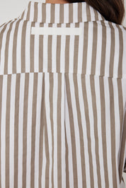 AUSTIN Shirt Taupe Stripe