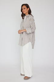 AUSTIN Shirt Taupe Stripe