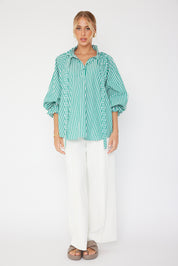 DANILL Blouse Green Stripe