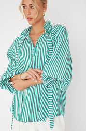 DANILL Blouse Green Stripe