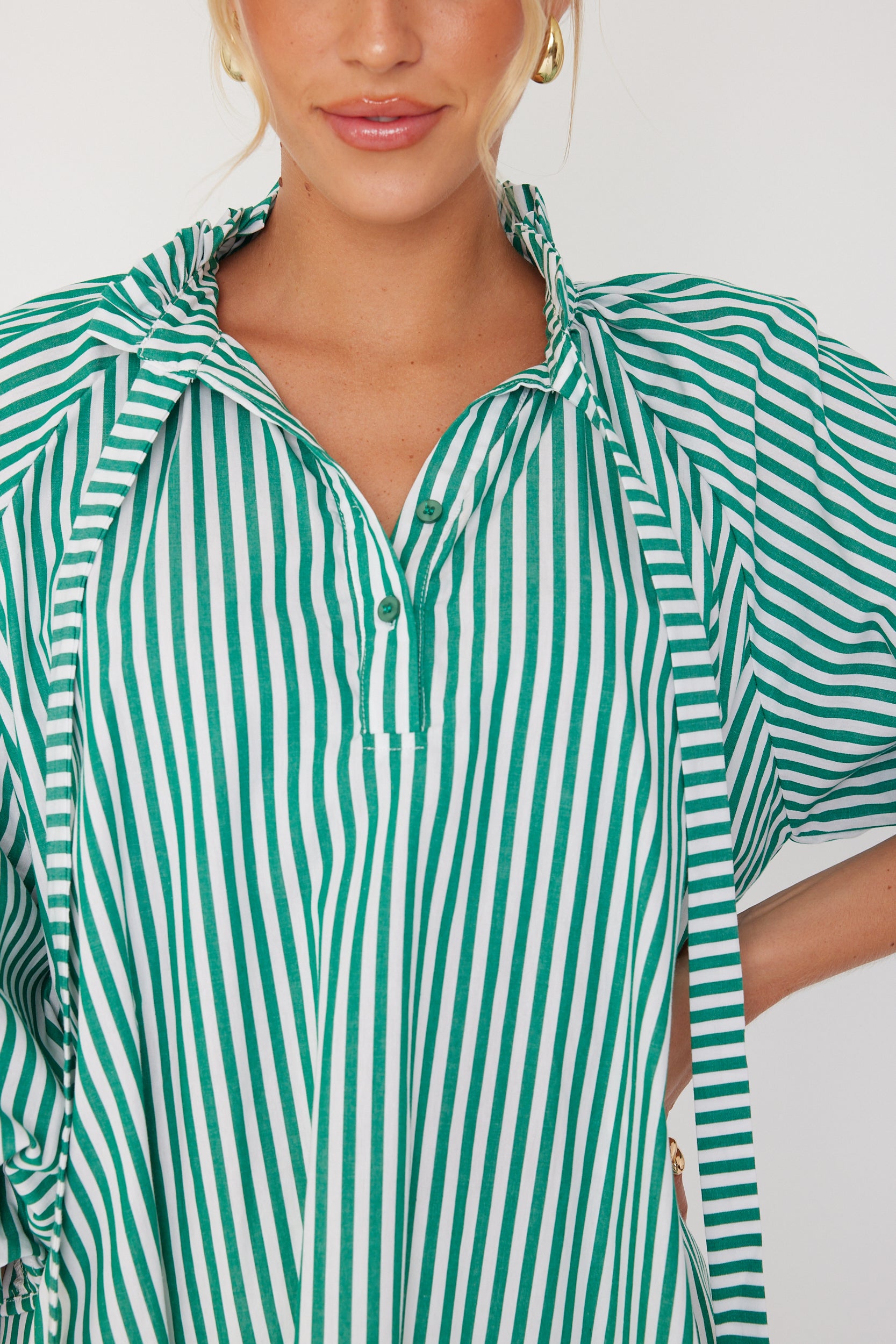 DANILL Blouse Green Stripe