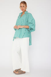 DANILL Blouse Green Stripe