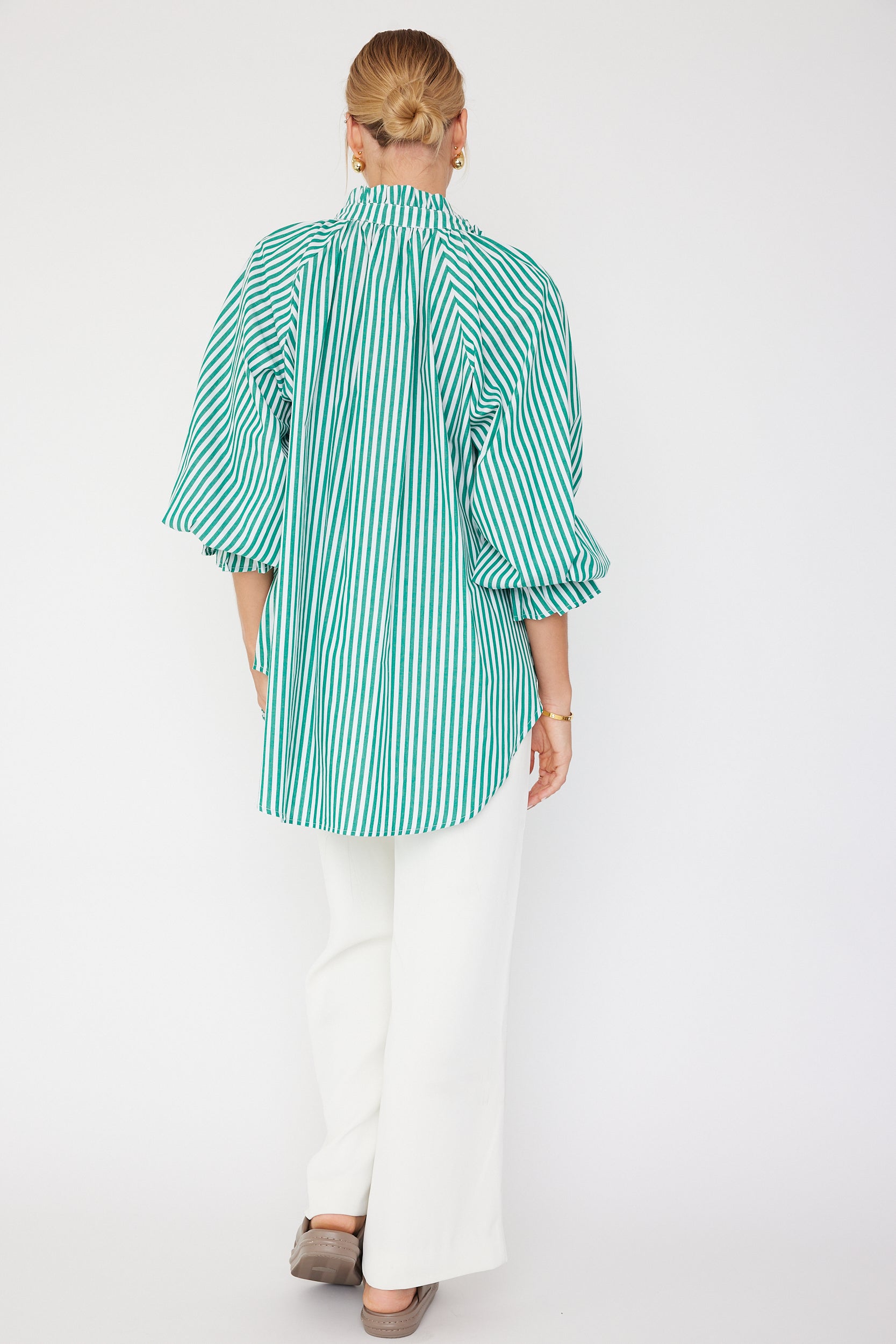 DANILL Blouse Green Stripe
