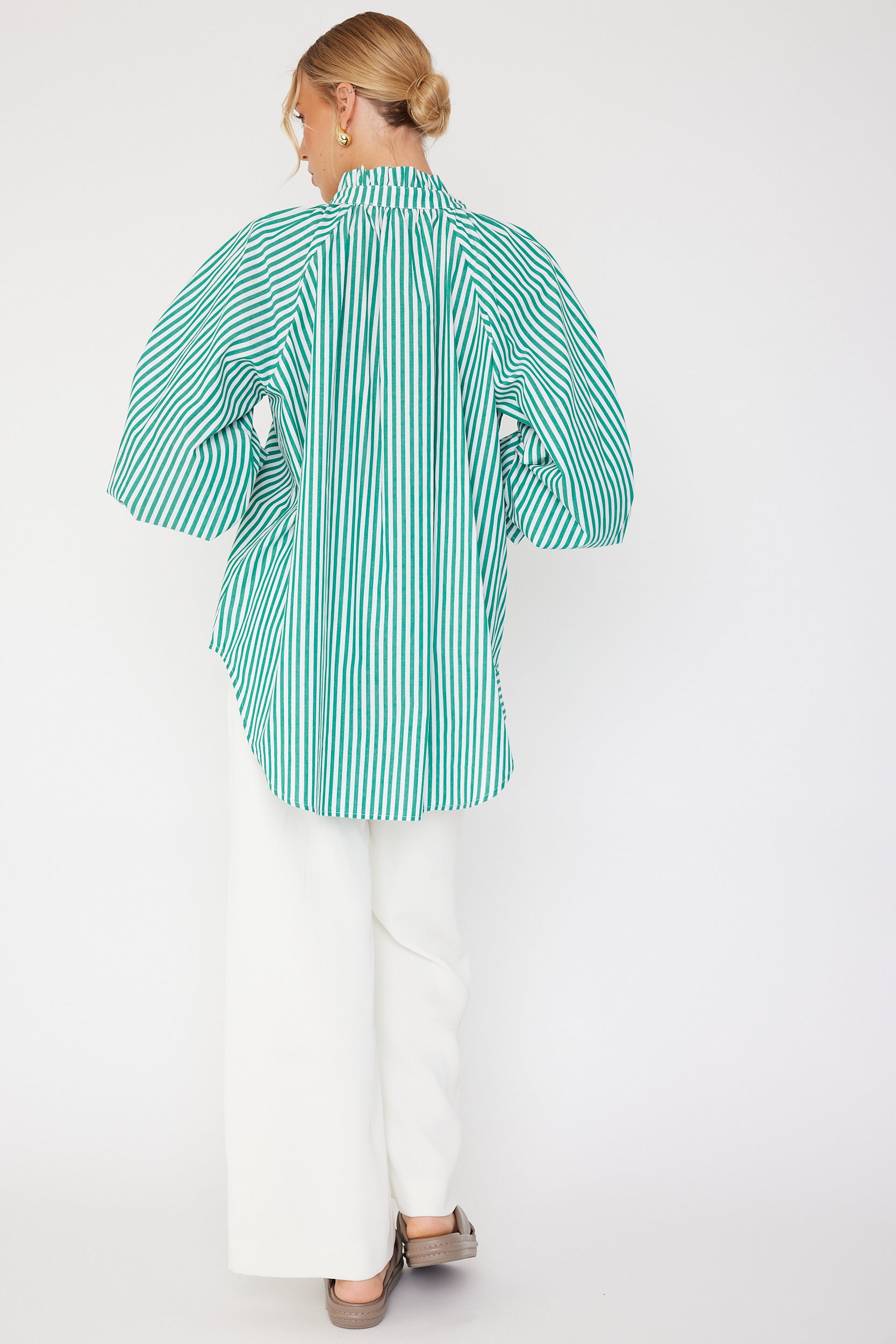 DANILL Blouse Green Stripe